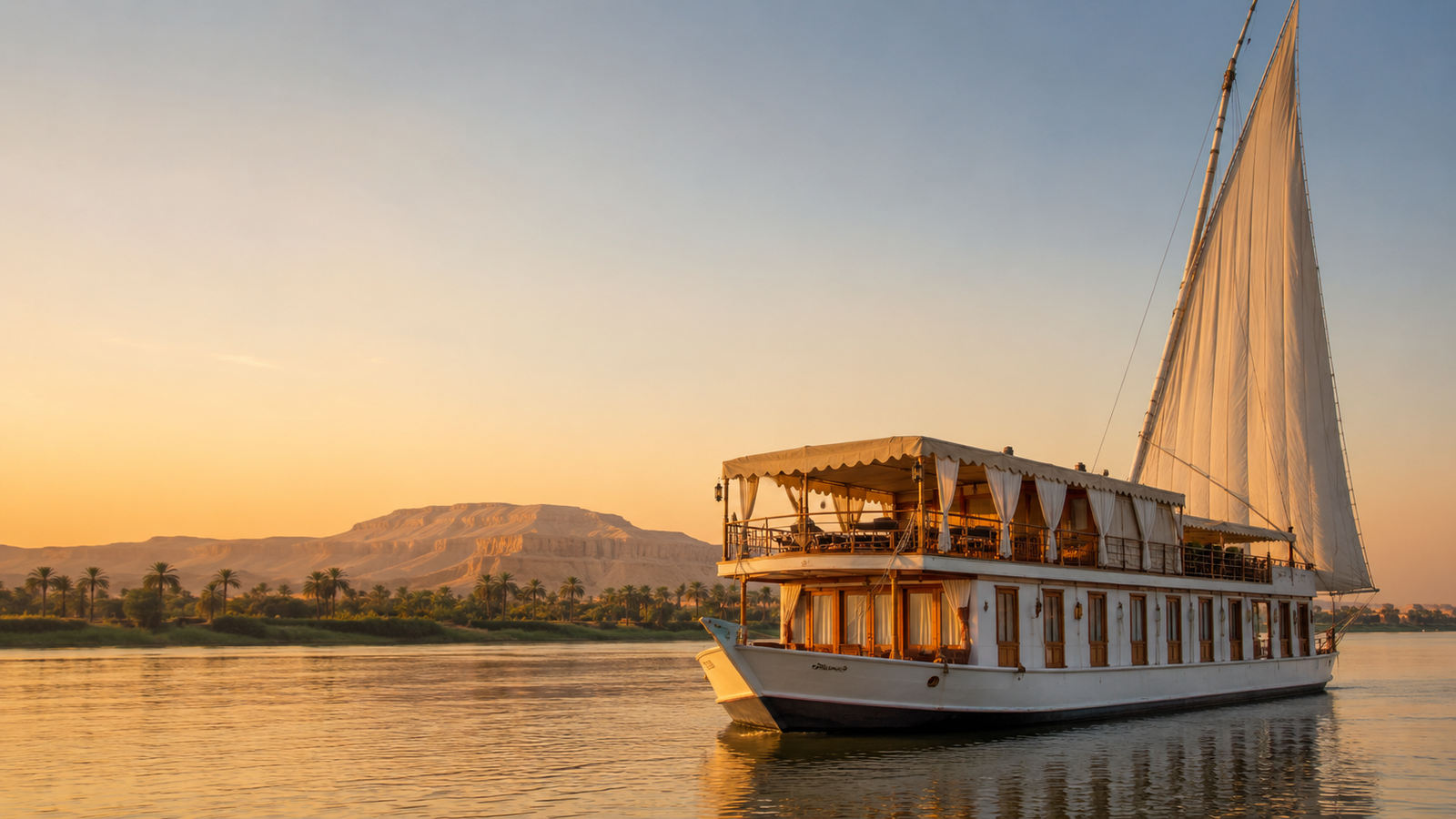 Dahabiya sailing on the Nile